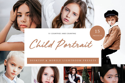 15x Lightroom Presets Child Portrait, an Action Add-On by Kzara Visual Concepts