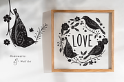 Birds & Blooms Vector Linocut Set, an Animal Illustration by rouxsupplyco (Thumbnail 7 of 15)