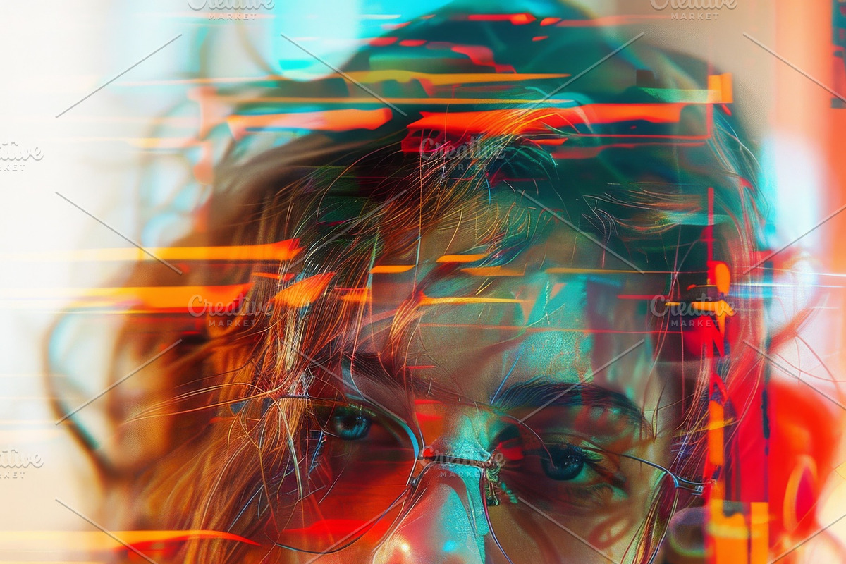 90 Glitch faces, a Person Illustration by Handmadefont (Photo 71 of 94)