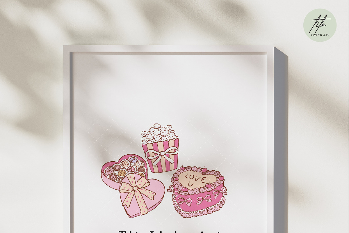 Coquette Valentine Clipart Bundle, a Seasonal Illustration by TitaLivingArt (Photo 6 of 9)
