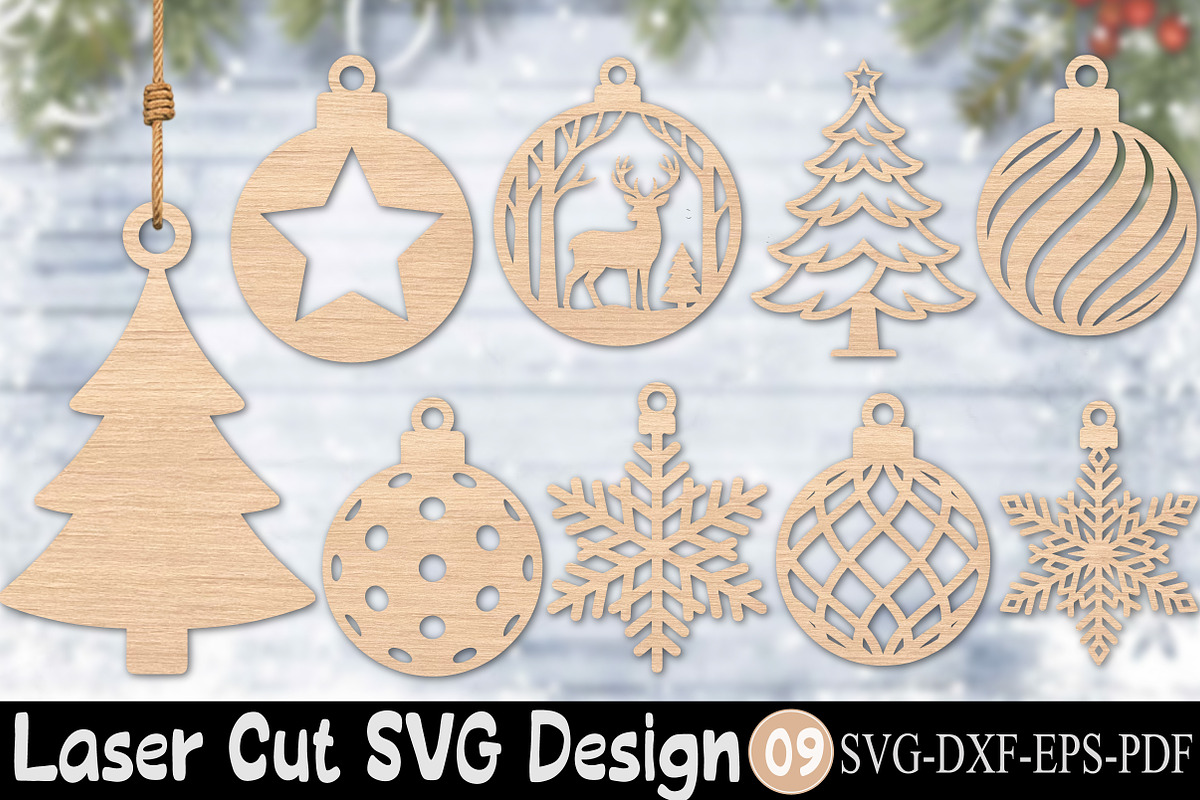 Christmas Ornament Laser Cut SVG, an Object Graphic by Rose Art (Photo 3 of 3)