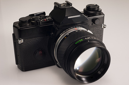Old camera stock photo