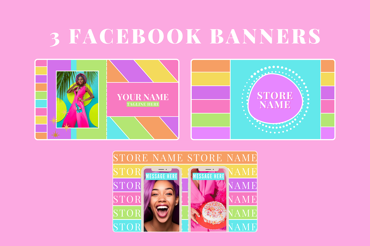 Colorful Social Media Banners, a Social Media Template by SunshineStudioBoutique (Photo 6 of 9)
