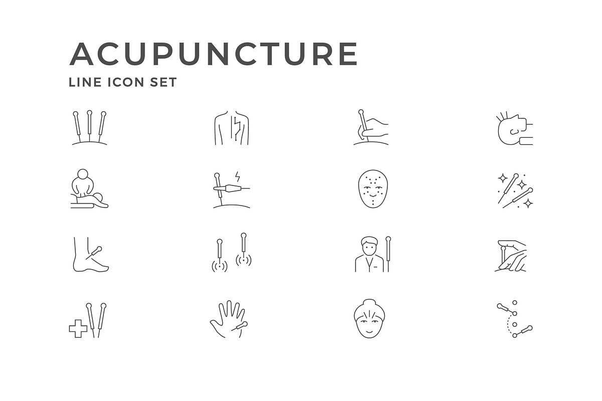 Set line icons of acupuncture, an Outline Icon by motorama (Photo 2 of 2)