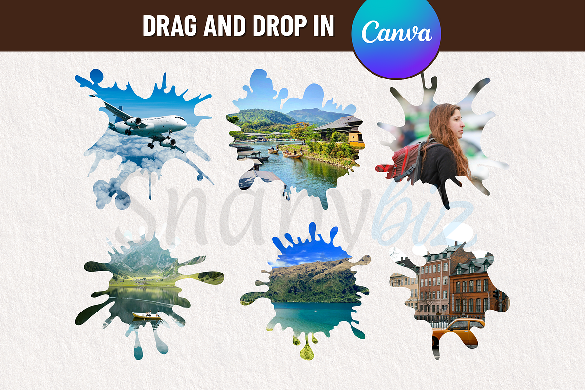 Editable Canva Splash Frame Template, a Design Template by Snapybiz