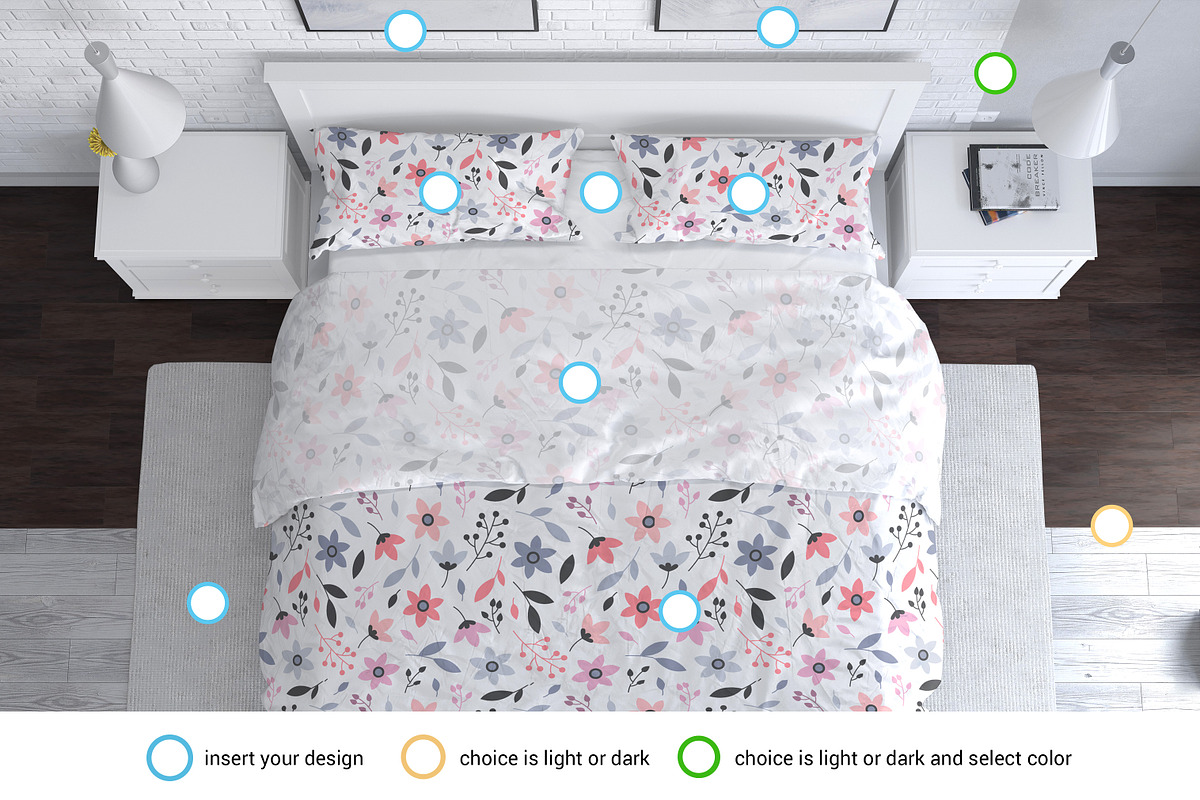 Bedroom and Bed Linen Mockup #2, an Apparel Mockup by Seven Lights (Photo 4 of 6)