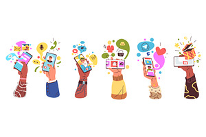 Hands use smartphone app. People, a Technology Illustration by Stock-Smart-Start