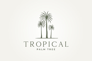 tropical palm tree icon logo, a Branding & Logo Template by Blazybone