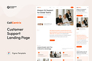 Customer Support Landing Page Figma, an UI Kit Template by peterdraw (Thumbnail 1 of 3)