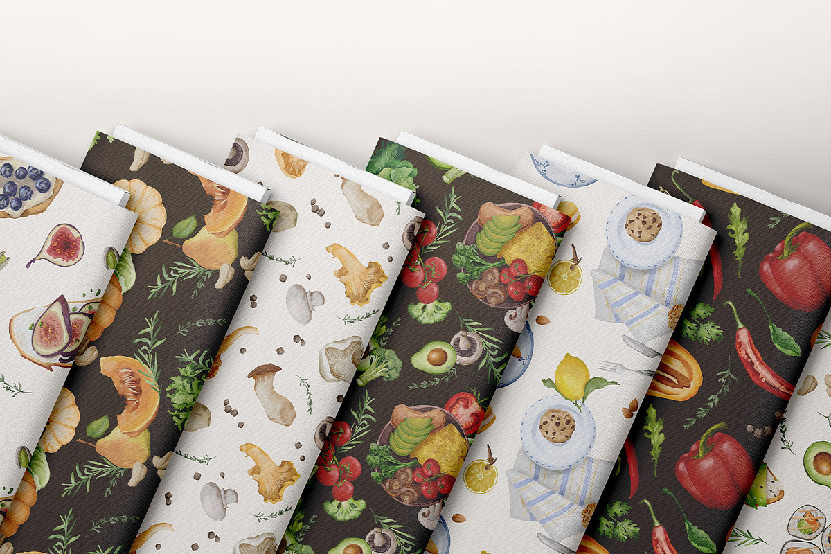 VEGAN FOOD watercolor set, a Food Illustration by Yuliia Lashevska (Photo 12 of 14)