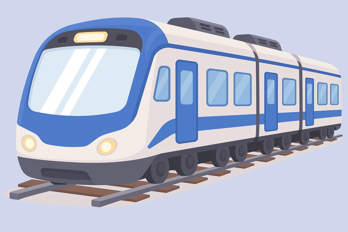 Modern Blue Subway Train Vector, a Transportation Illustration by Artpon Illustration (Photo 3 of 3)