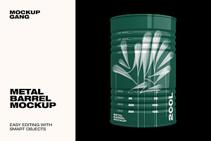 Metal Barrel Mockup
