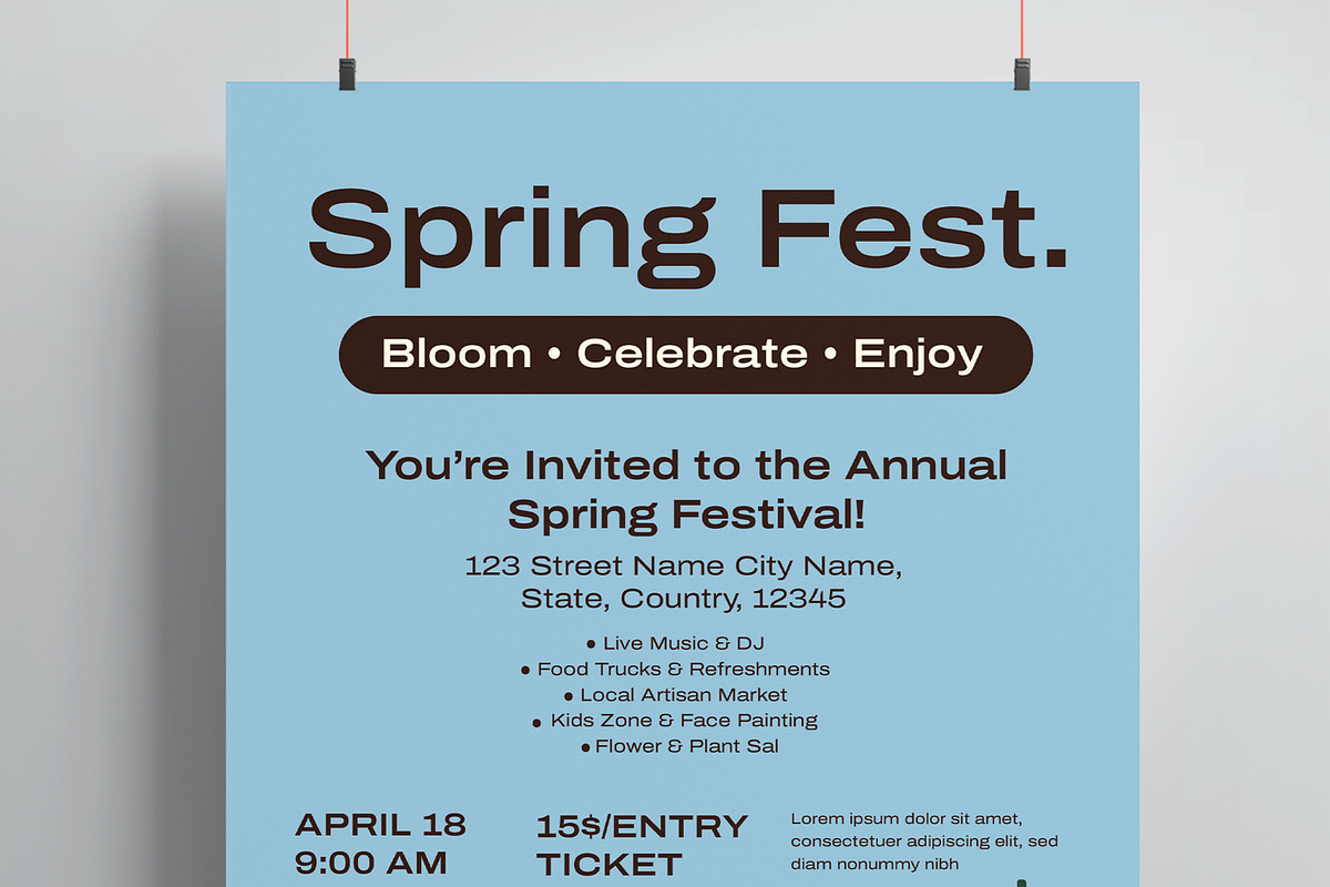 Spring Fest Flyer Template, a Flyer Template by MightyDesign (Photo 2 of 8)