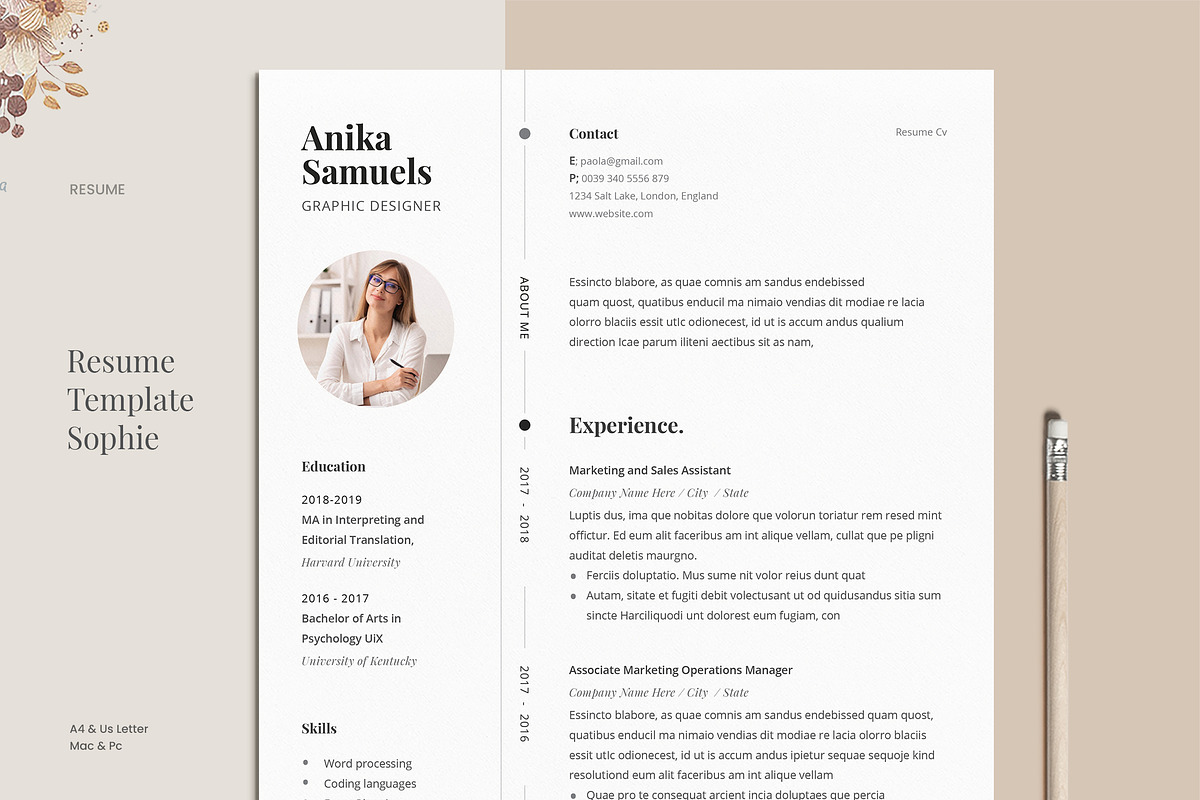 Resume Template Anika, a Resume Template by Estartshop (Photo 3 of 7)