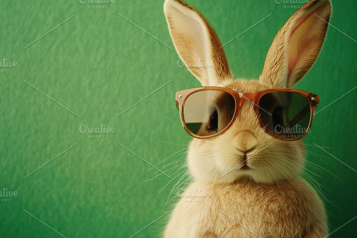 Funny Easter bunnies with glasses, an Animal Photo by VetalStock (Photo 5 of 11)