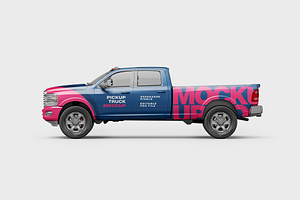 Pickup Truck Mockup, an Advertising Mockup by Xtrahive