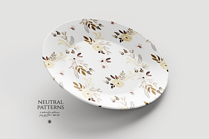 Neutral Watercolor Patterns Set