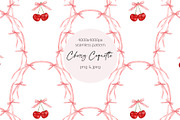 Cherry Coquette Watercolor Clipart, a Food Illustration by Catch the Dream Art (Thumbnail 12 of 18)