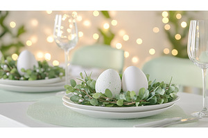 Elegant easter table setting with, a Holiday Photo by Lermont51