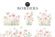 Pink Wildflower Butterfly Clipart, a Decorative Illustration by OKArtHub (Thumbnail 4 of 11)