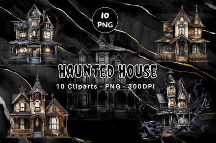 10 Haunted House Cliparts, an Object Illustration by Nuchylee Photo