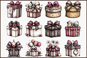Whimsical New Year Gift Box Clipart, an Illustration by Sublimation Artist (Thumbnail 3 of 6)