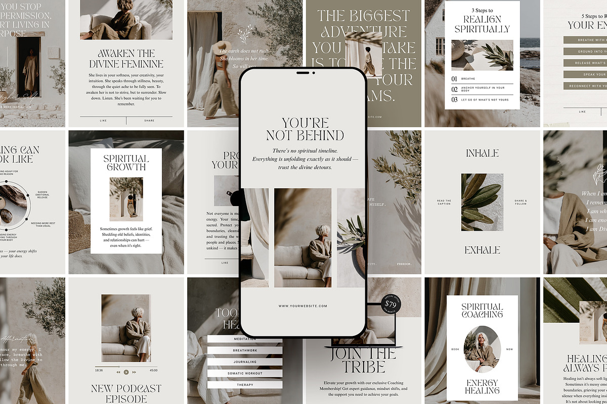 Holistic Wellness Instagram Pack, a Social Media Template by Studio Loire (Photo 1 of 10)