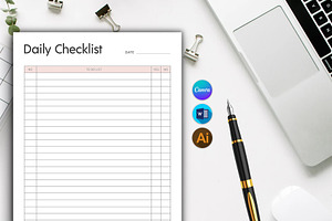 Daily Checklist, a Stationery Template by DesignDevisers