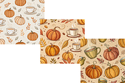 Vintage Pumpkin Coffee Digital Paper, a Pattern Graphic by FloridPrintables (Thumbnail 9 of 11)