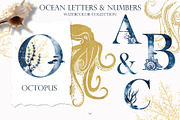 Ocean Watercolor & Gold Collection, a Decorative Illustration by InstaDesignPro (Thumbnail 11 of 13)