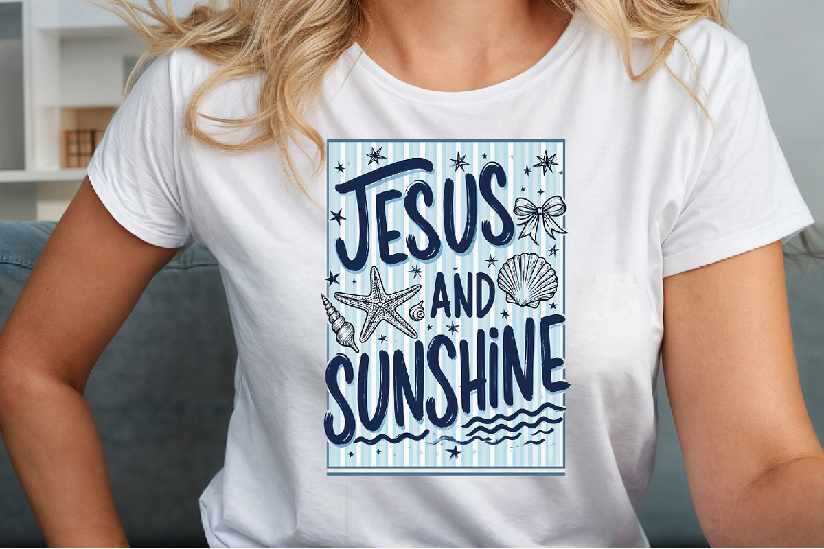 Jesus and Sunshine Summer Beach PNG, a Seasonal Illustration by Sublimation Artist (Photo 5 of 9)