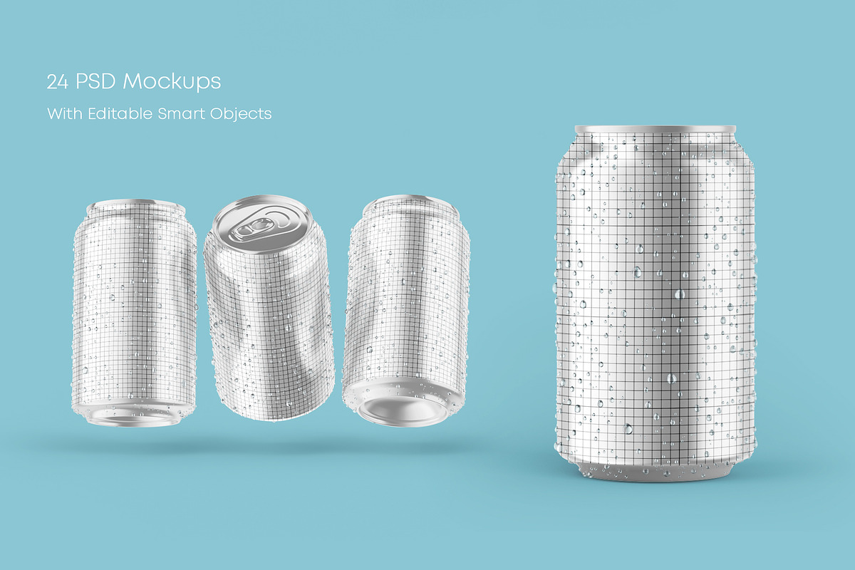 Glossy Metallic Can Bundle, a Product Mockup by Graphic Bird (Photo 7 of 19)