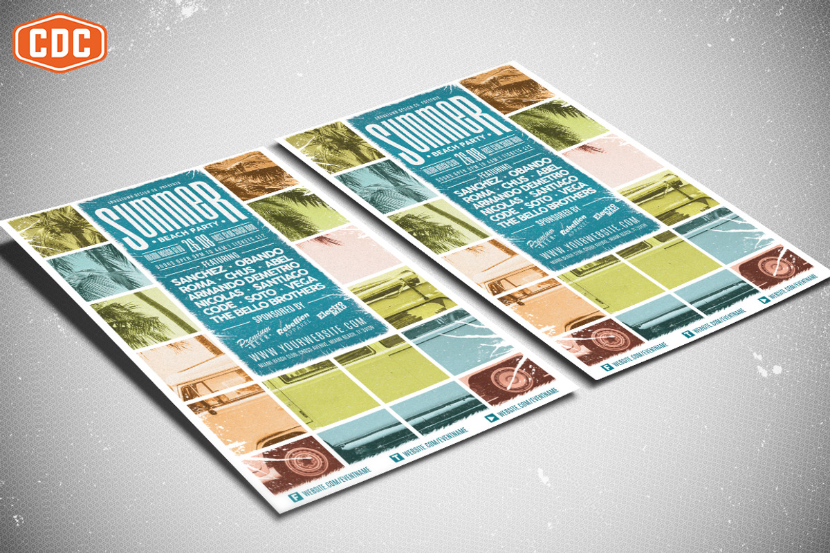 Summer Beach Party Flyer Template, a Flyer Template by Crosstown Design Co. (Photo 2 of 4)