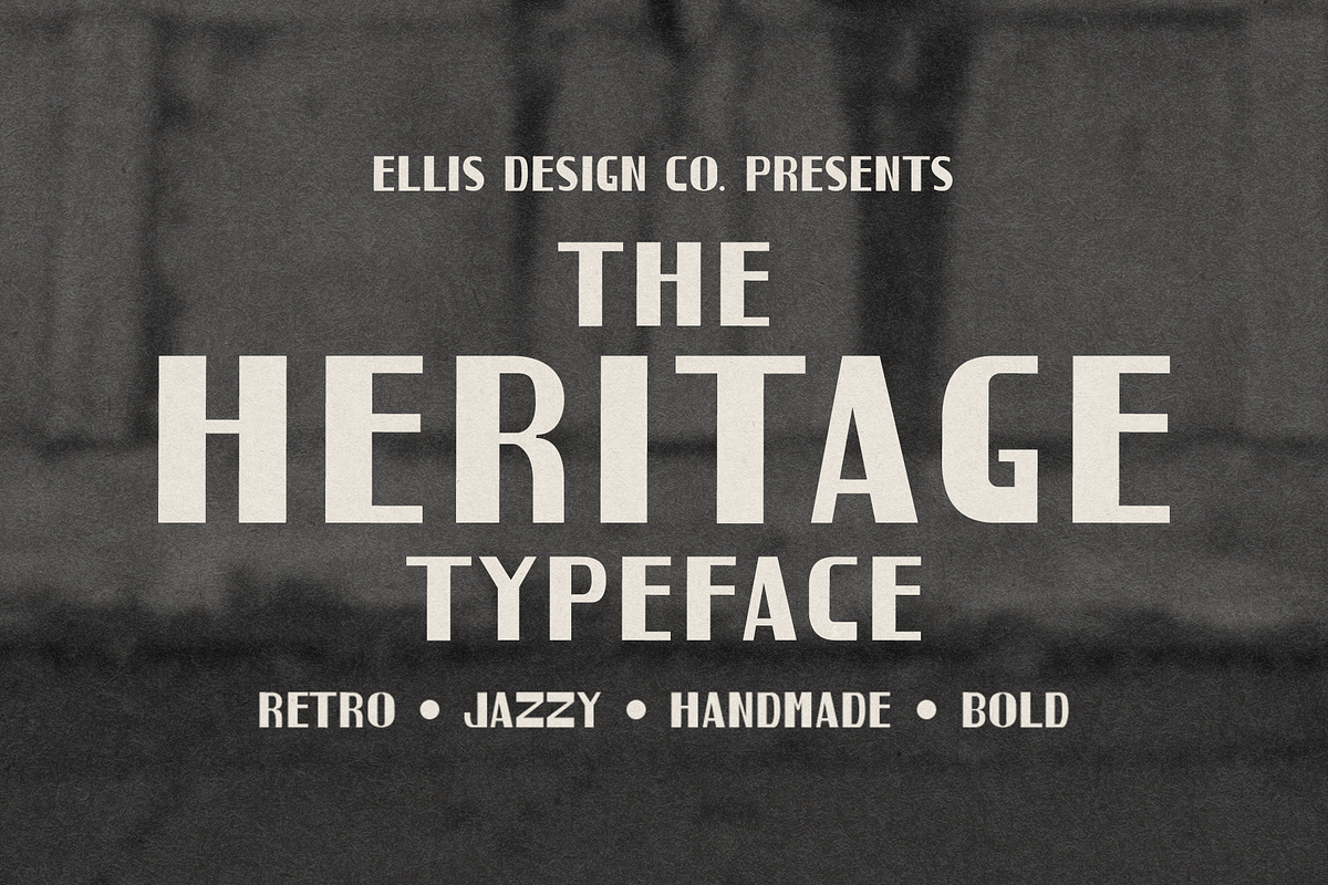 Heritage Retro Typeface, a Handwritten Font by EllisDesignCo. (Photo 1 of 3)