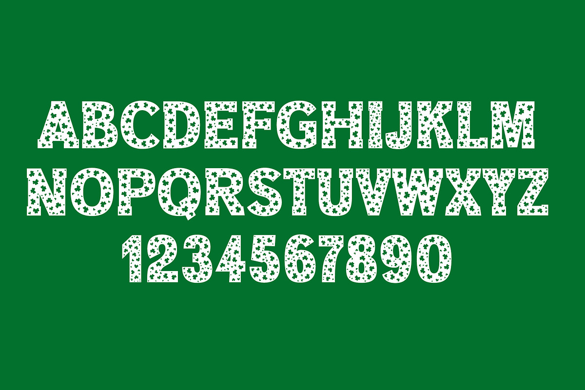 Clover Love St Patrick's Day Font, a Slab Serif Font by vladocar (Photo 7 of 8)