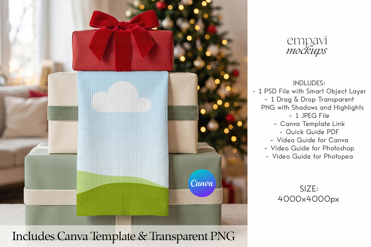 Dish Towel Mockup, a Household Mockup by EmpaviMockups (Photo 3 of 6)