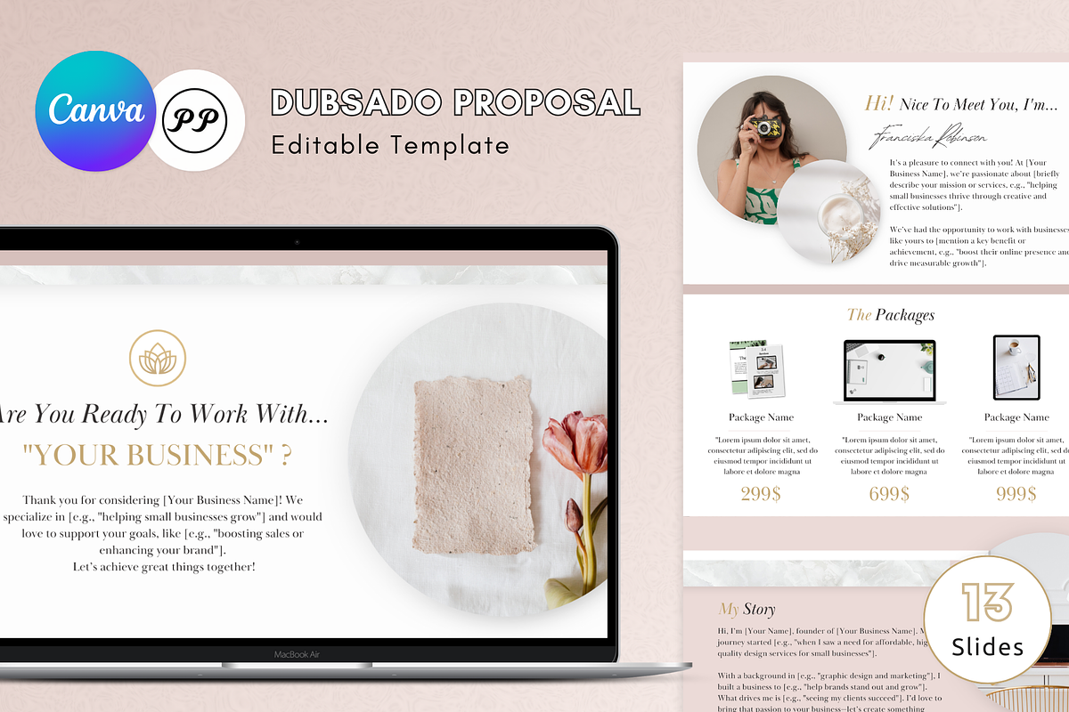 Dubsado Proposal Template, a Landing Page Template by PittaFinePrint (Photo 1 of 7)