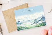Foggy Forest Watercolor Mountains, a Decorative Illustration by LeCoqDesign (Thumbnail 5 of 5)