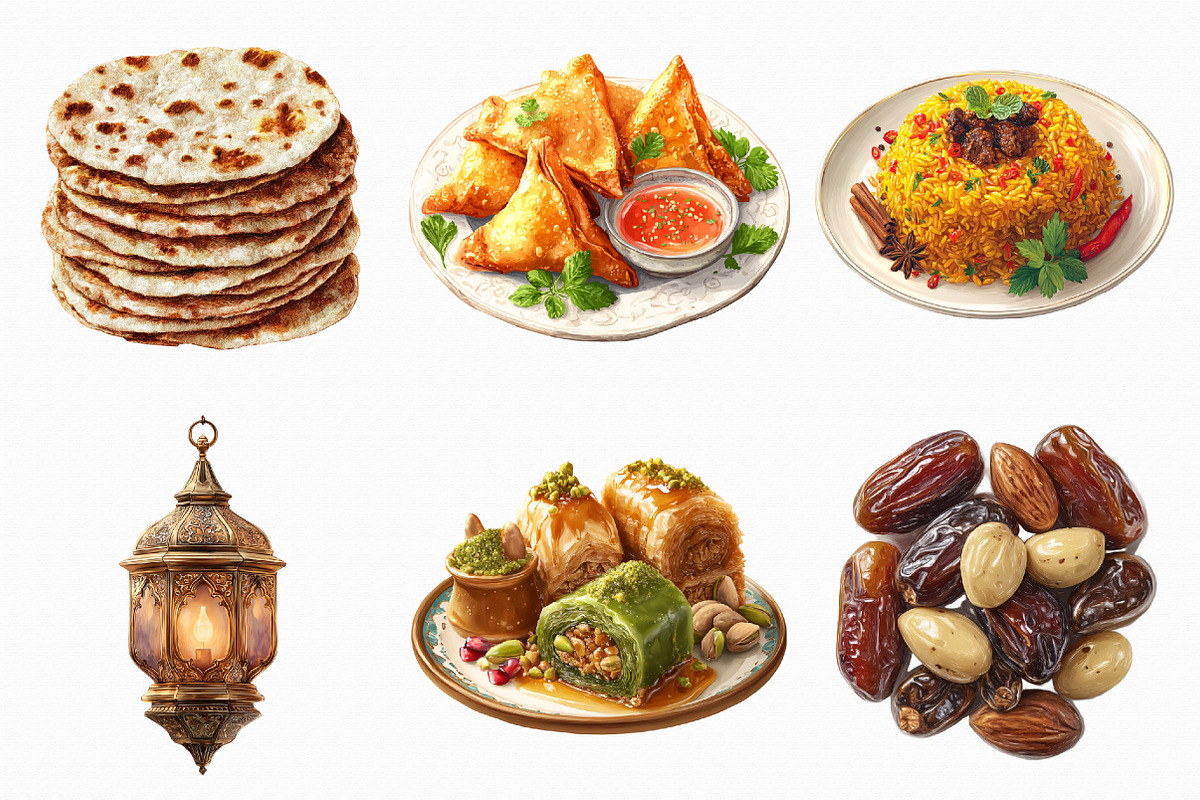 Watercolor Ramadan Iftar Food PNG, a Food Illustration by Libby Wishes (Photo 7 of 7)