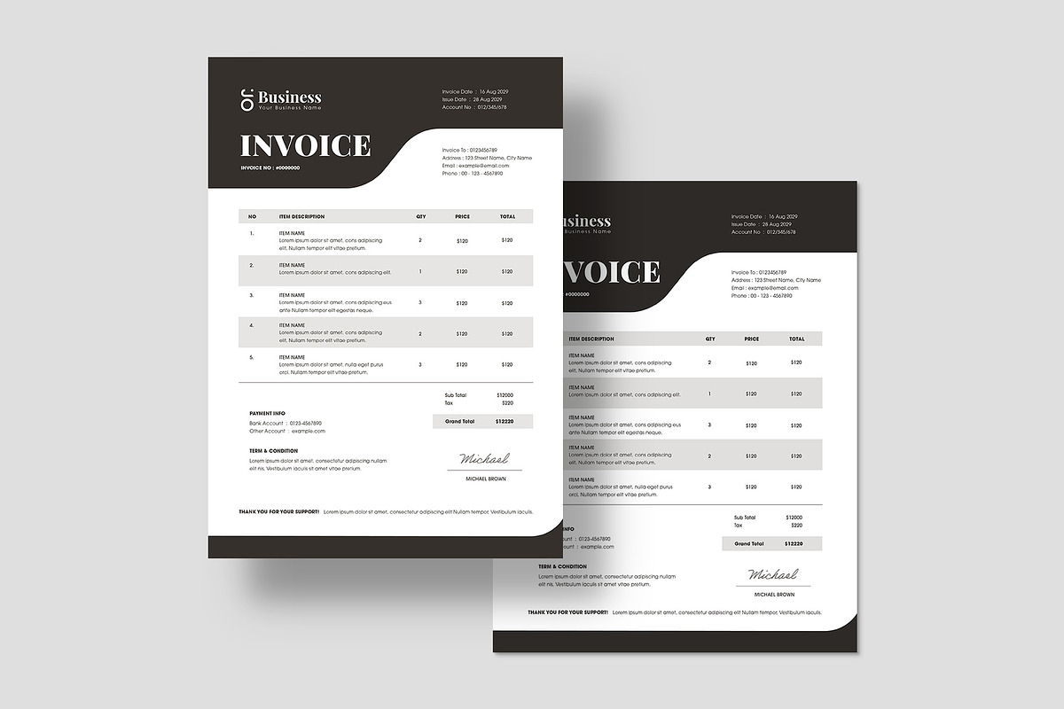 Invoice Template, a Flyer Template by BrandPacks