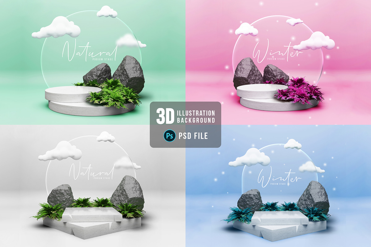 3D Podium Background, a Decorative Illustration by Modaldesain (Photo 1 of 5)