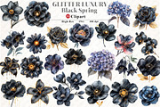 Glitter Luxury Black Spring Flower, an Illustration by Watercolor design (Thumbnail 1 of 12)