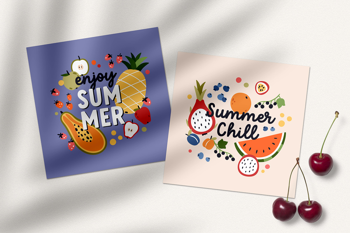Seasonal summer card templates set, a Decorative Illustration by Good Studio (Photo 5 of 6)