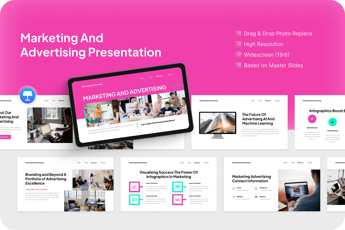 Marketing & Advertising Keynote, a Presentation Template by Annora Studio (Photo 1 of 5)