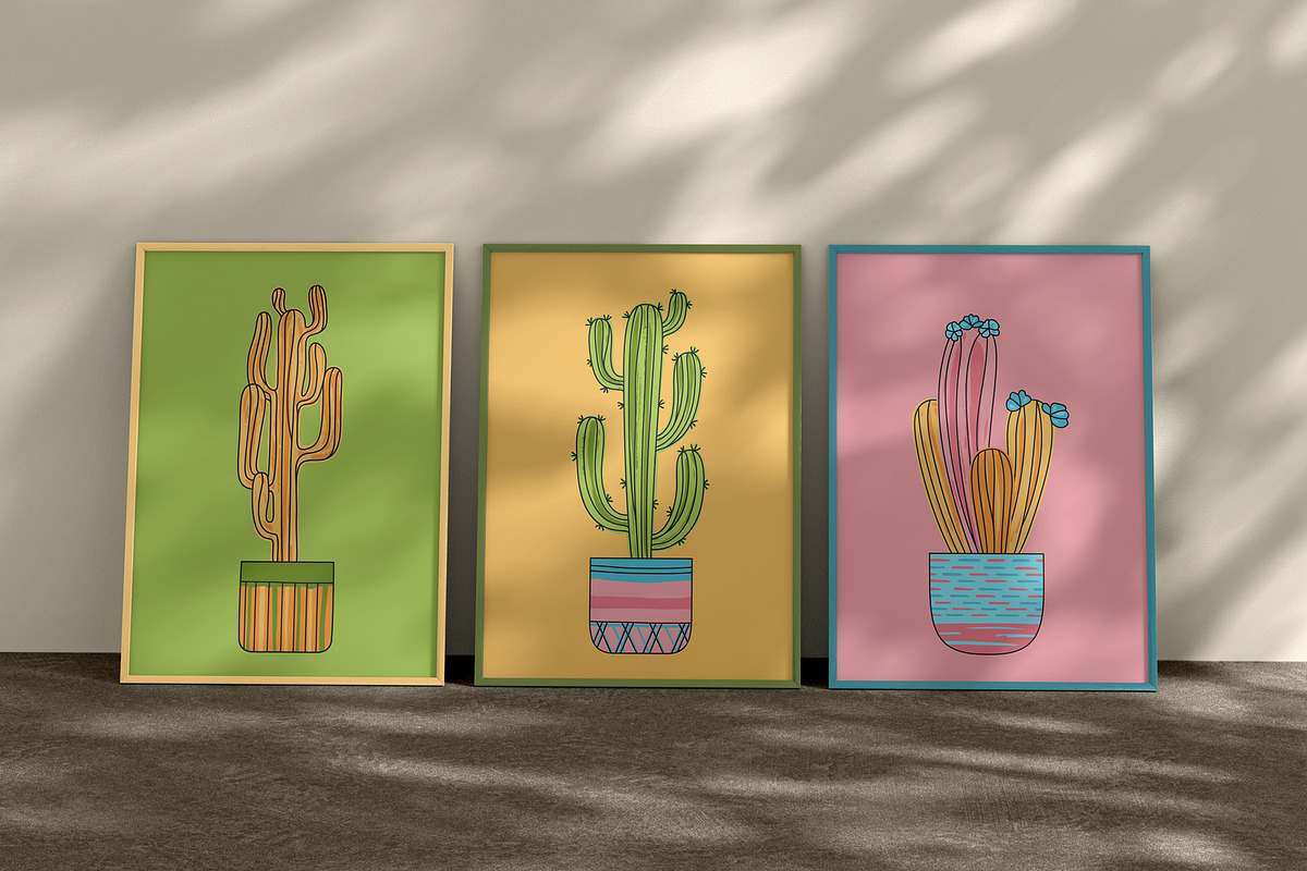 Cacti in flower pot home plants set, an Object Illustration by Neliakott ♥ (Photo 2 of 8)