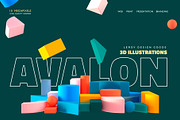 AVALON 3D Abstract Shapes v5, an Illustration by LEROY Design (Thumbnail 3 of 9)