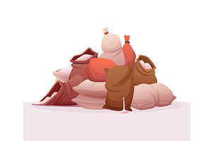 Stack of bags. big hills with, a Food Illustration by Onyx