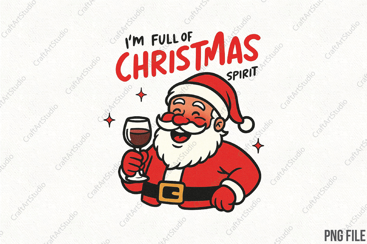Sarcastic Funny Christmas Santa PNG, an Illustration by CraftArtStudio (Photo 1 of 4)