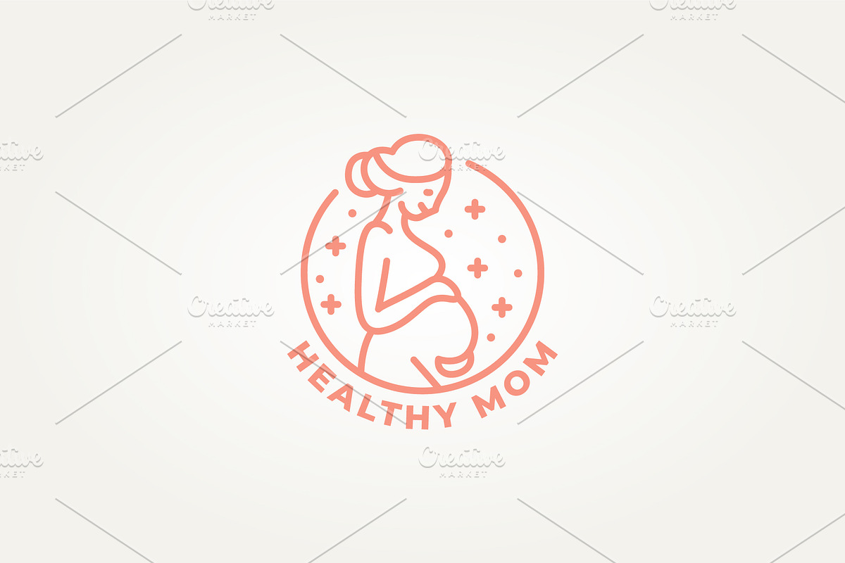 pregnant women line art icon logo, a Branding & Logo Template by Blazybone