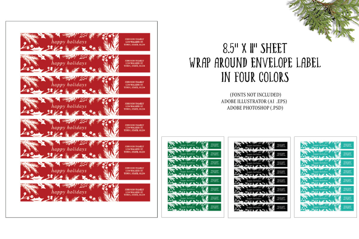 Winter Foliage Holiday Photo Card, a Card Template by La Bella Rue (Photo 3 of 3)